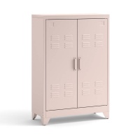 Шкаф Низкий с 2 дверками из металла Hiba единый размер розовый LA REDOUTE INTERIEURS  фото, kupilegko.ru